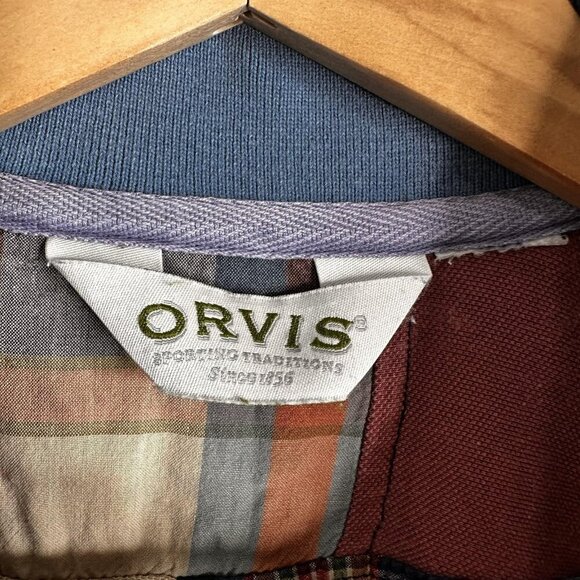Vtg Orvis Polo Shirt Mens Large Patchwork Plaid Colorblock Madras Preppy Casual - Picture 4 of 9